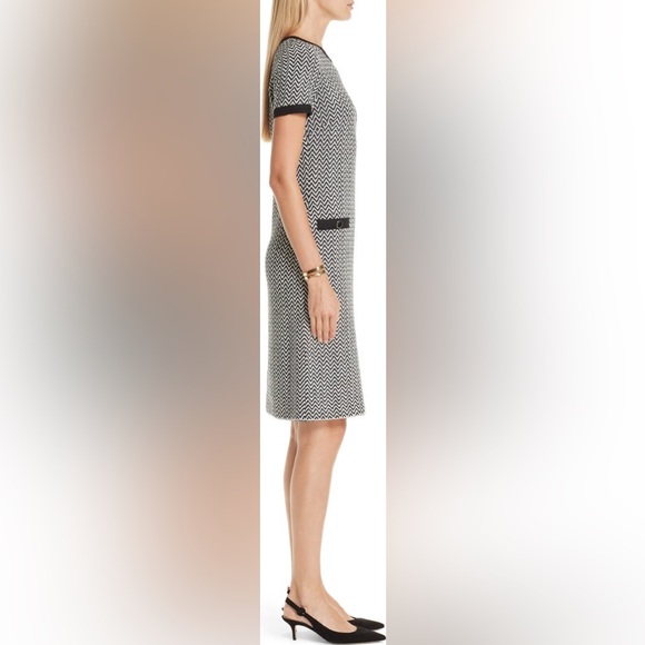 St. John Collection Mod Herringbone Knit Dress size 12 - Picture 5 of 13